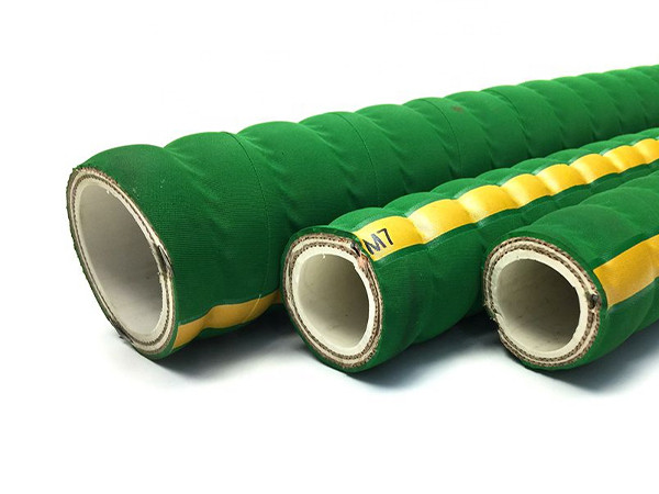 Three green acid and alkali resistant rubber hoses of different thicknesses