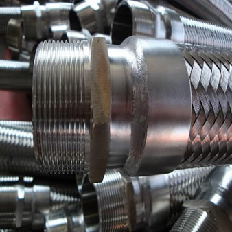 A metal hose screw thread fitting detail