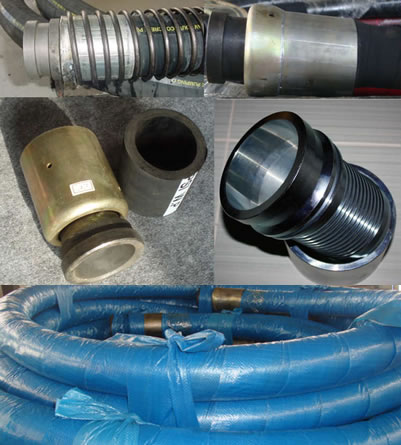 One roll of sandblasting hose and its connectors are displayed in the picture.
