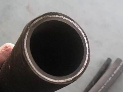 There is one rubber hose with two layers of steel wire reinforcement.